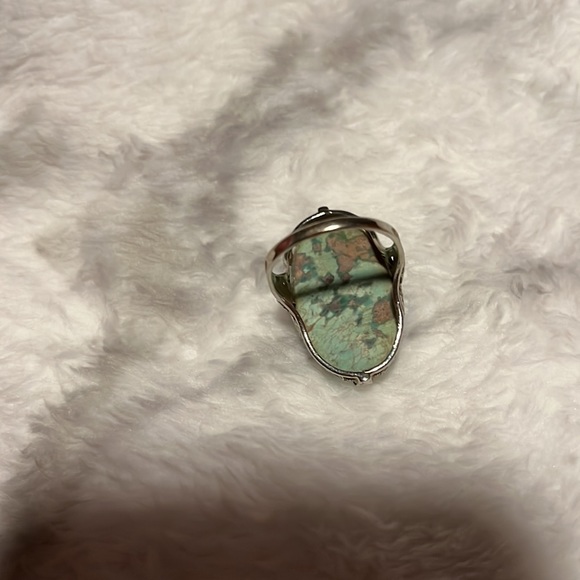 18k white gold turquoise ring - Picture 2 of 8